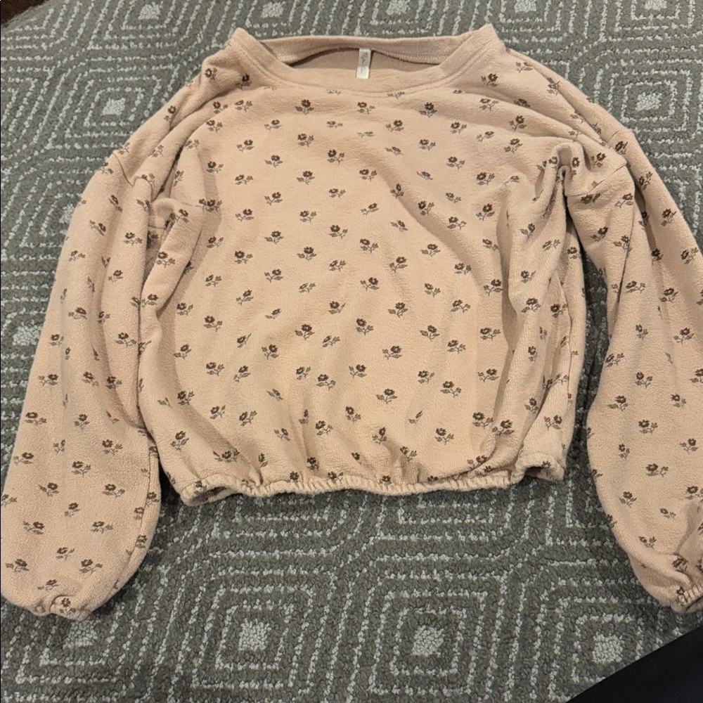 Rylee + Cru Pink Floral Kids Sweatshirt